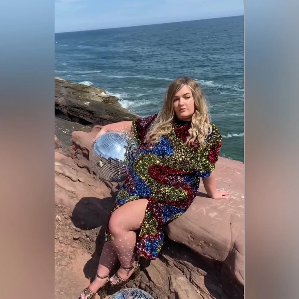 Rainbow Carnival Sequin Midi Dress - Picture 4 of 4